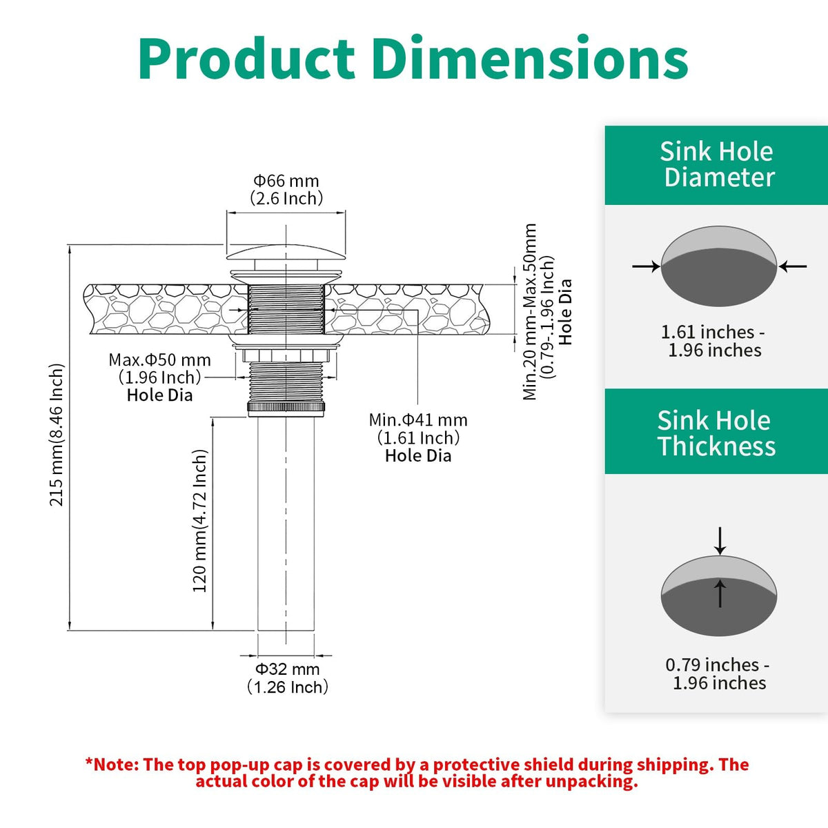 HEROBAI anti clogging filter basket catches hair and debris in the sink