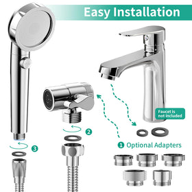 HEROBAI chrome sprayer ideal for quick kids bath and easy rinsing