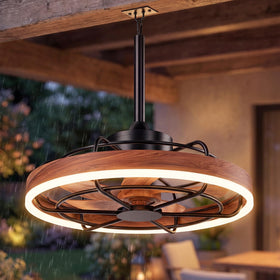 Heromind Gazebo Fan with Light installed on patio, delivering steady breeze and ambient illumination.
