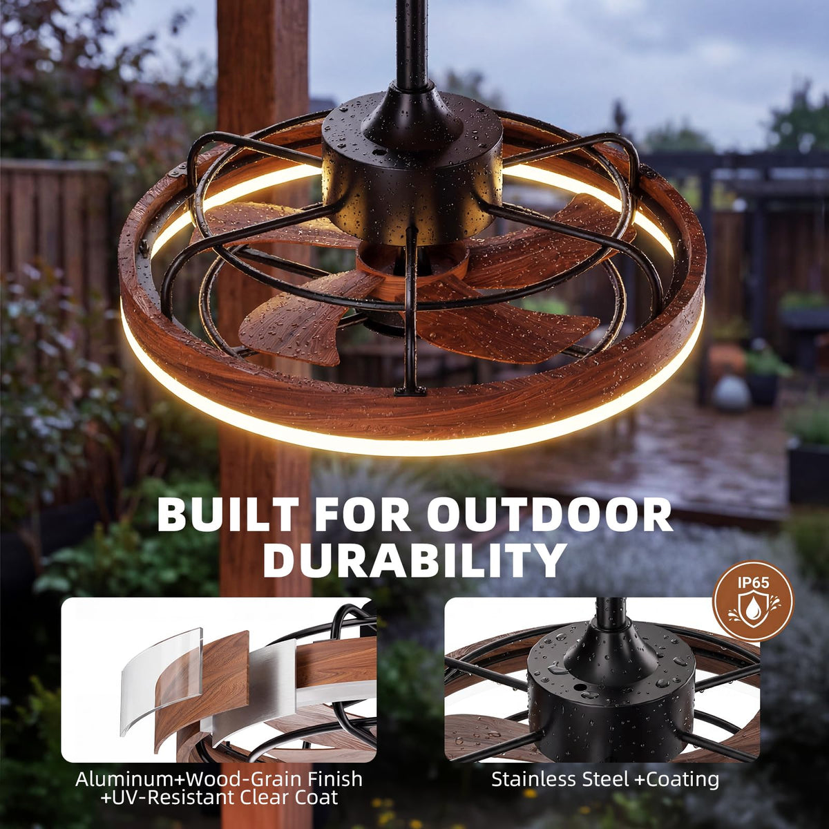 Heromind Gazebo Fan with Light remote control enables quick adjustments.