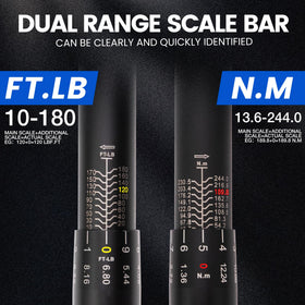 HERONIX torque wrench with Cr-V steel handle for durability and grip