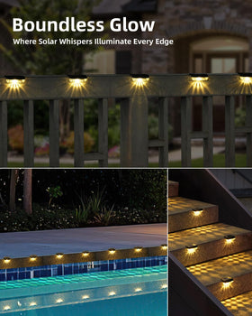Herzila 16-pack solar deck lights for multiple entry points and paths.