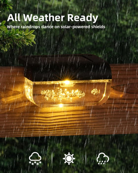 Herzila solar deck lights brighten pool area while saving electricity.
