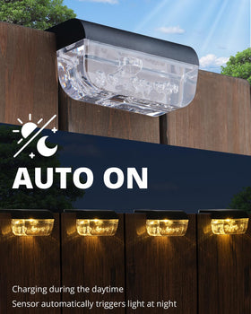 Herzila solar fence lights waterproof design withstands rain and frost for year-round use.