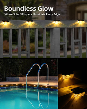 Herzila solar step lights illuminate deck and yard with energy-efficient warmth.