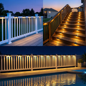 Herzila weatherproof fence light resists rain and wind for patios and rails.