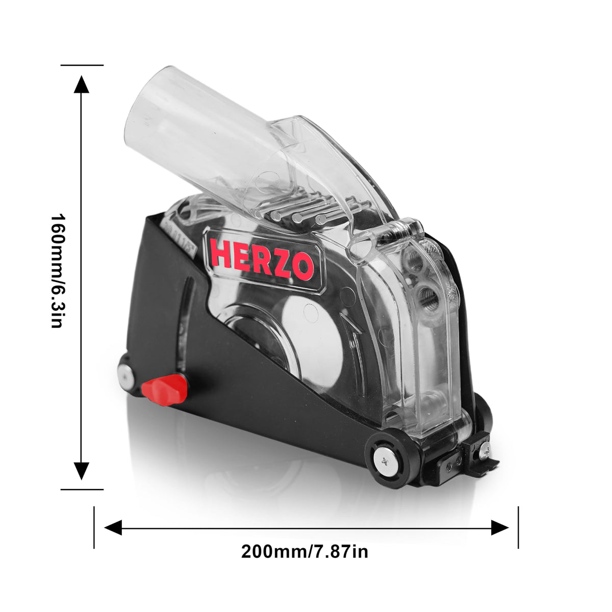 HERZO dust shroud for 4-1/2-inch grinder enables quick install and cleaner work