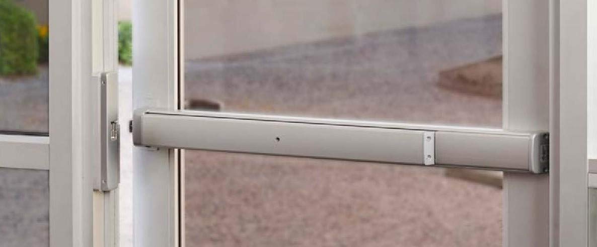 HES 9600-630 surface-mounted electric strike on a metal frame.