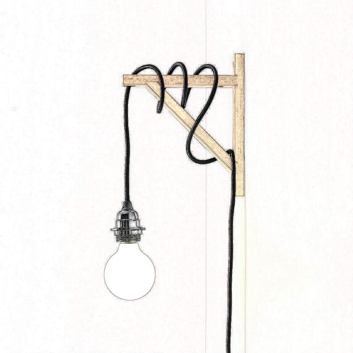 HESSION 15-foot black plug-in pendant cord with inline switch for simple control