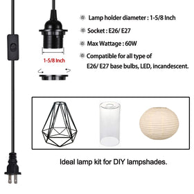HESSION inline switch pendant cord allows quick, tool-free lighting control