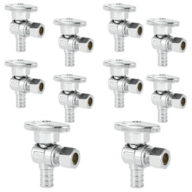 HeSun PEX angle stop valve with 1/2-inch PEX inlet and 3/8-inch compression outlet.