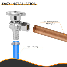 HeSun PEX angle stop valve packaged as a 10-pack for easy project readiness.