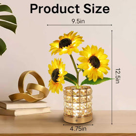 HESUSLA Sunflowers Flower Lamp never wilt and charges via USB.