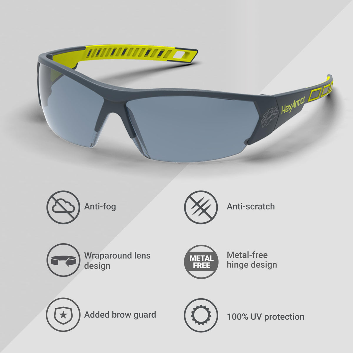 HexArmor MX250 lightweight metal-free frame for extended wear