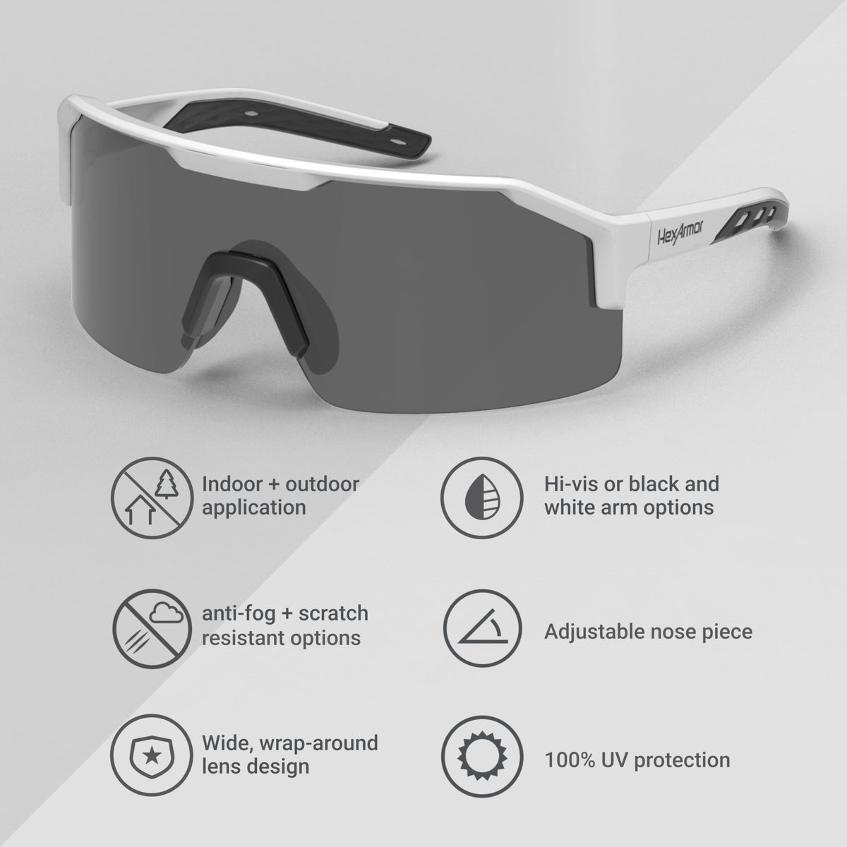 HexArmor Shockwave 100% UV protection shields eyes from sun exposure