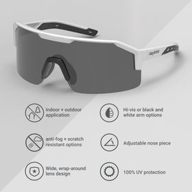 HexArmor Shockwave 100% UV protection shields eyes from sun exposure