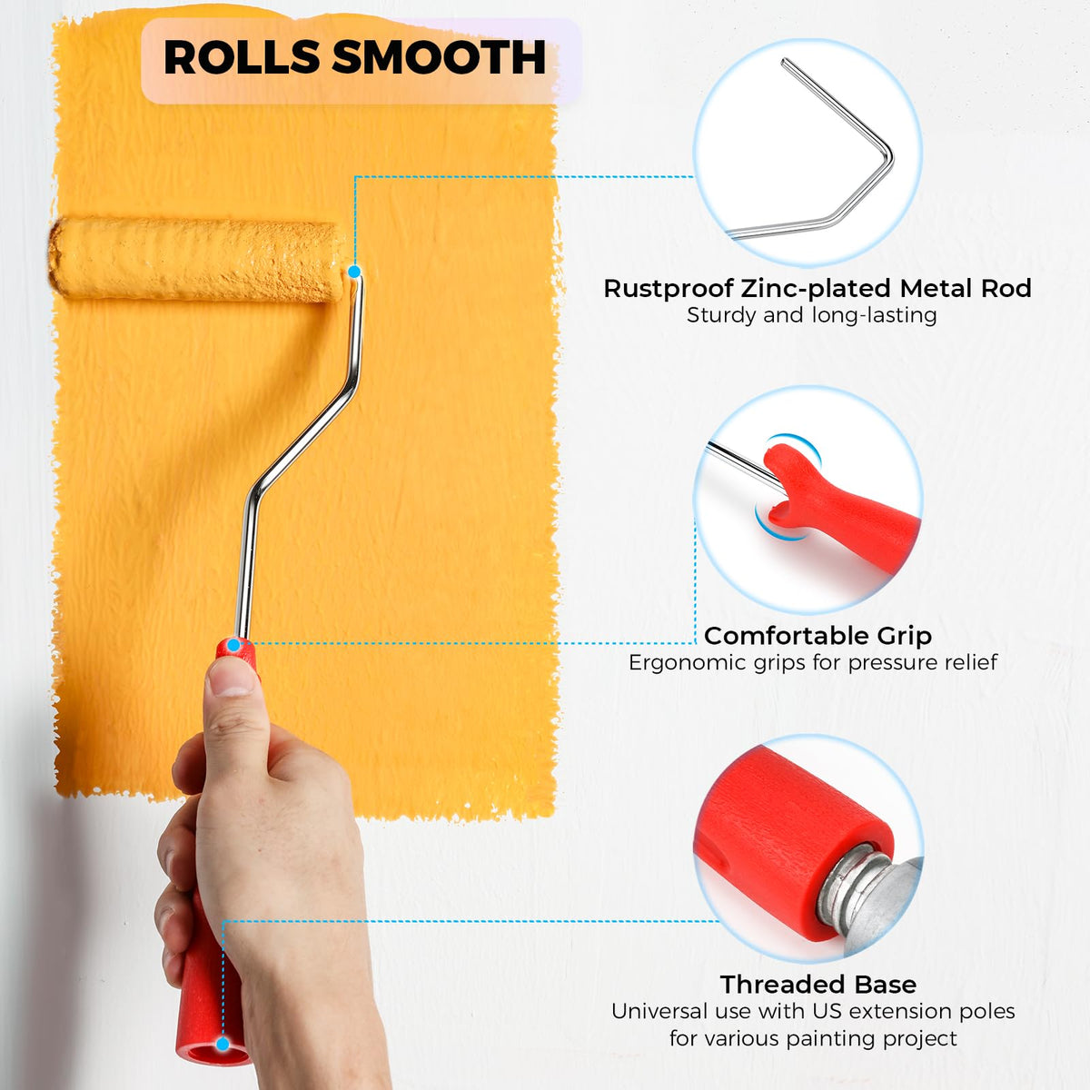 HexDorn mini roller kit includes 4in components for cabinets and trim.
