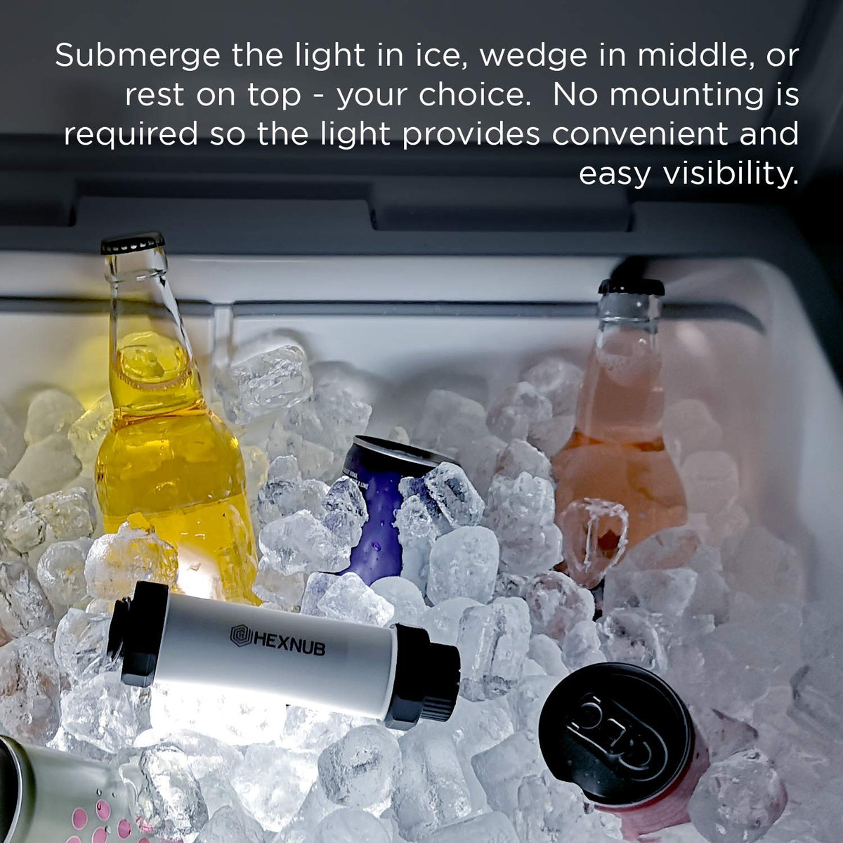 HEXNUB Cooler Box Light charging with micro USB for quick setup