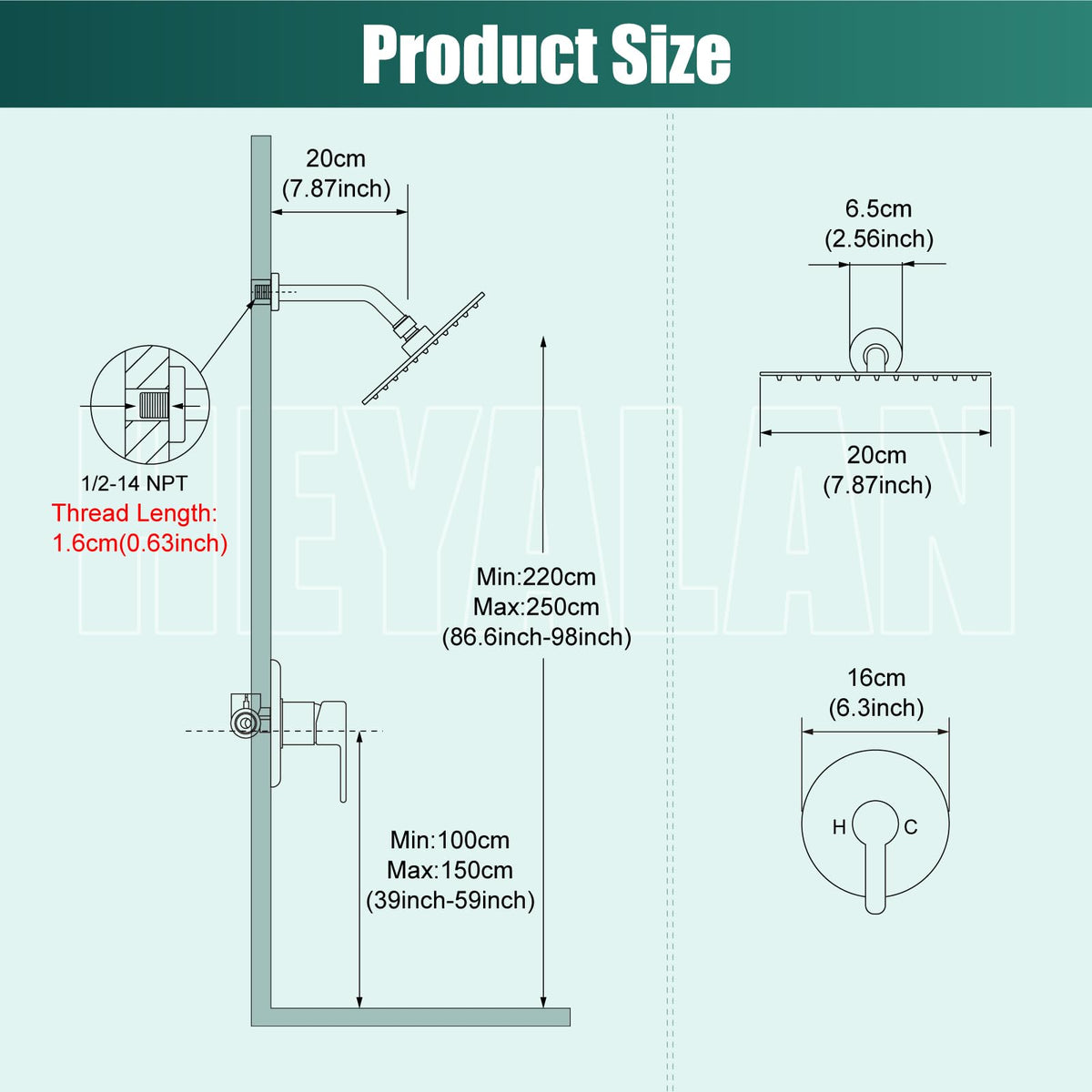 Heyalan standard one-half-inch NPT connectors simplify installation with US plumbing