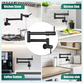 Heyalan 360-degree rotation offers full reach around the stove and sink.