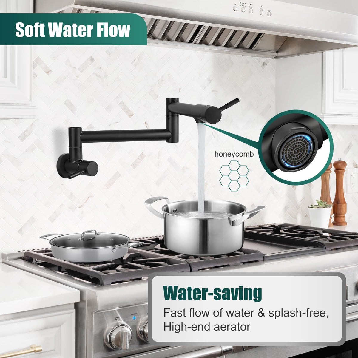 Heyalan matte black finish resists scratches and cleans easily for daily use.
