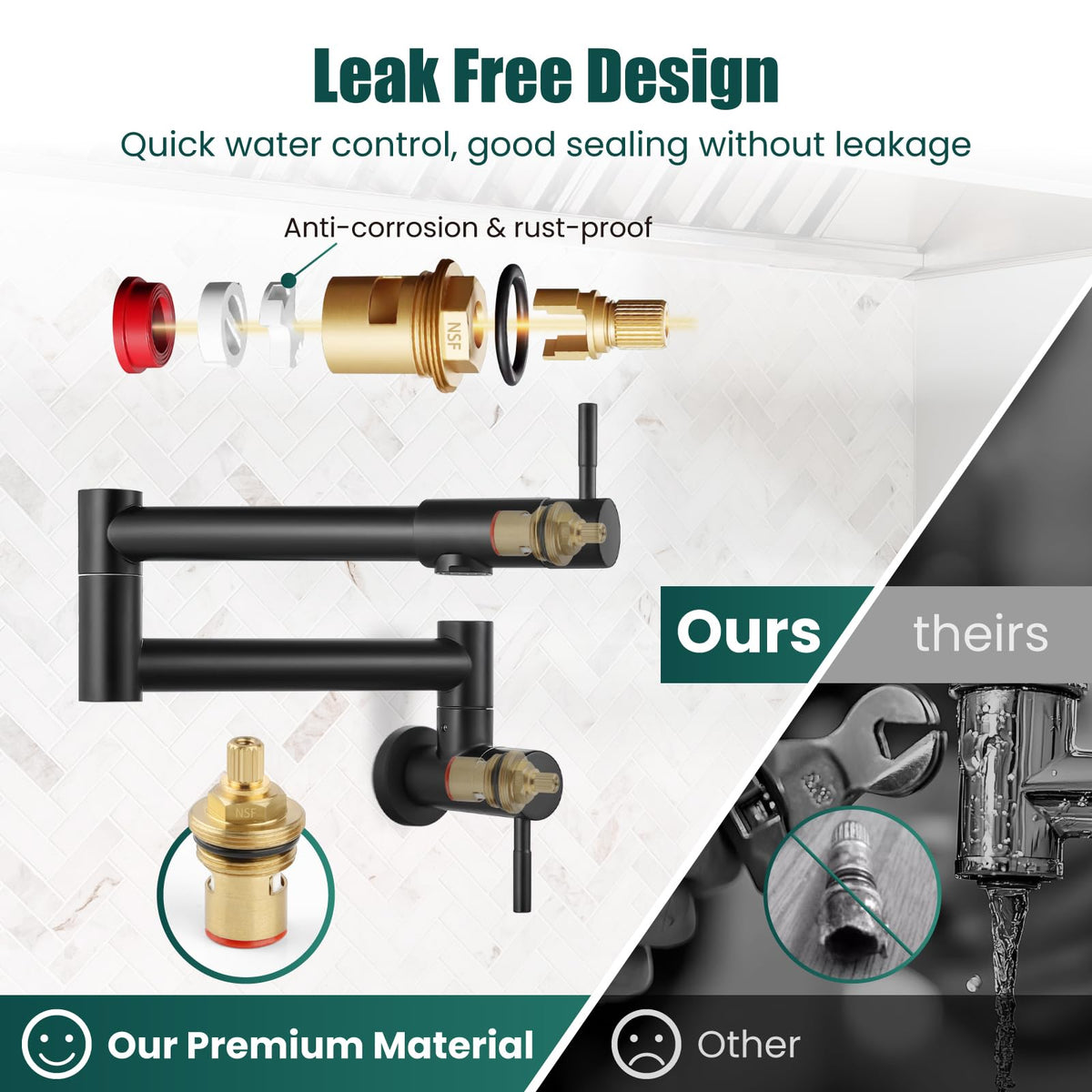 Heyalan stainless steel body ensures lasting durability and a professional look.