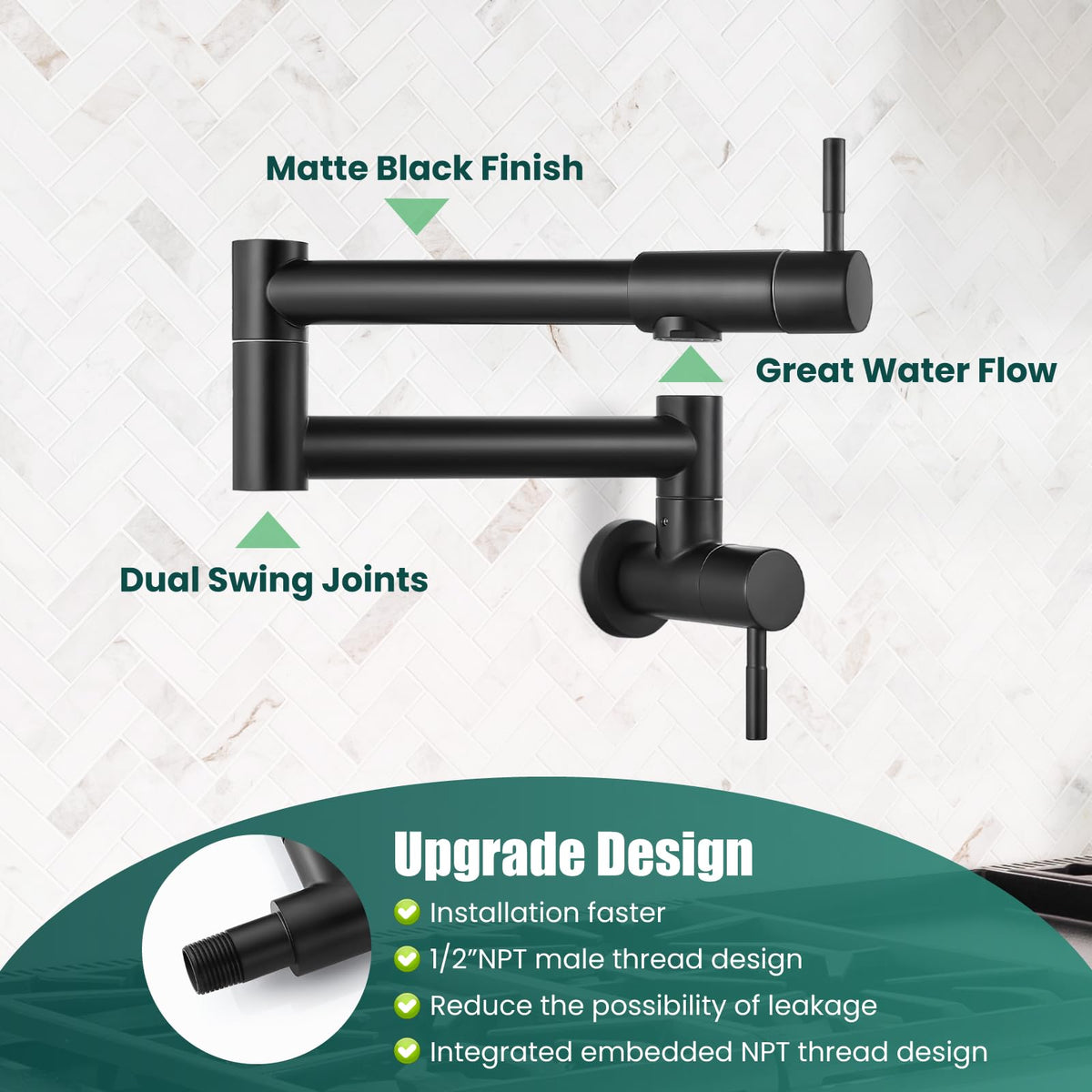 Heyalan wall-mount flange ensures stable installation and solid mounting.