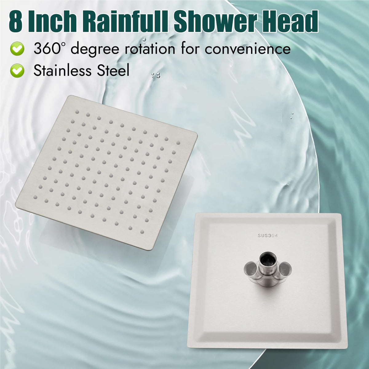 Heyalan shower head mounting bracket provides secure, adjustable positioning.