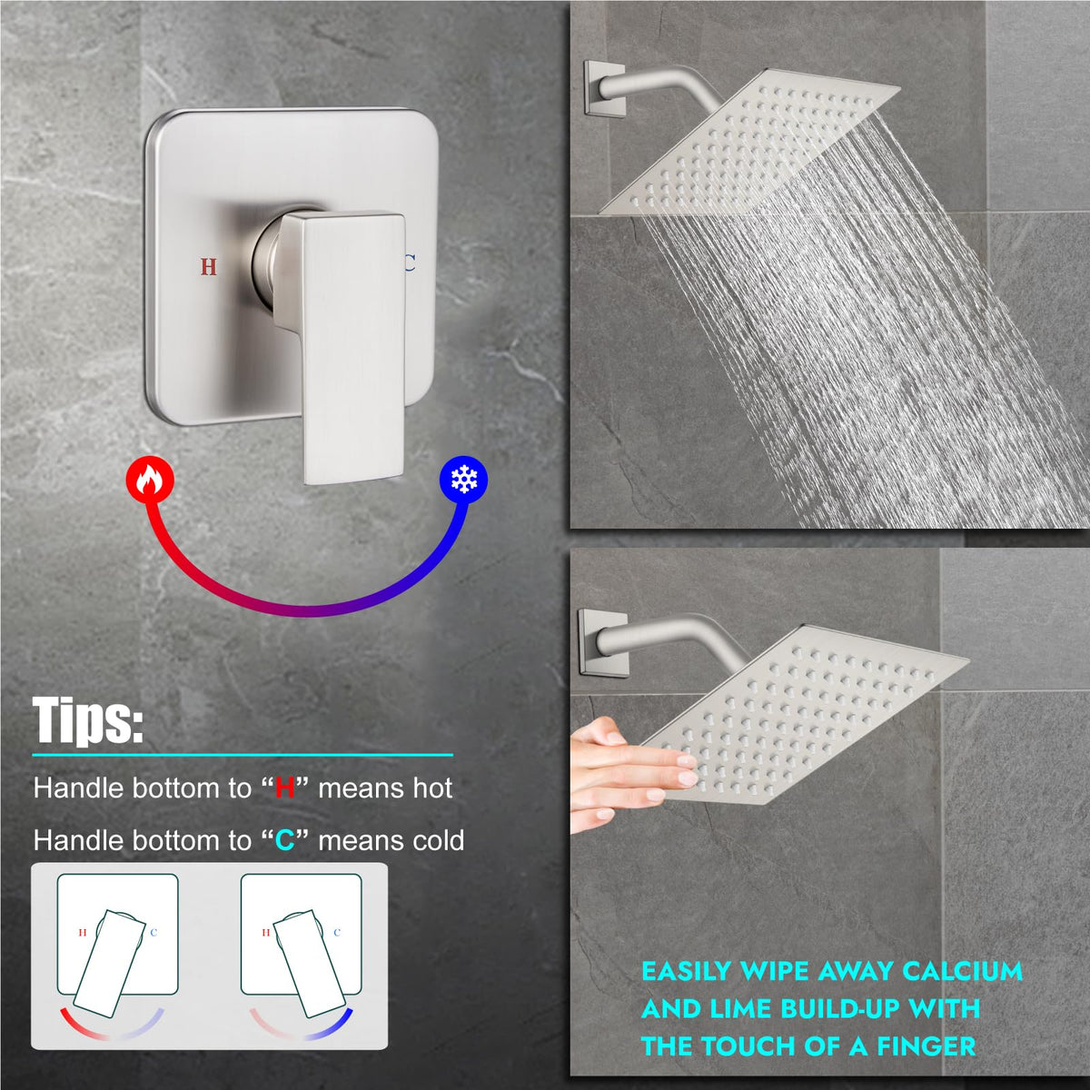 Heyalan swivel ball shower arm for easy angle customization.