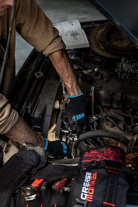 Heywood Gorilla Grip Gloves coated-dip detail emphasizes secure grip coating.