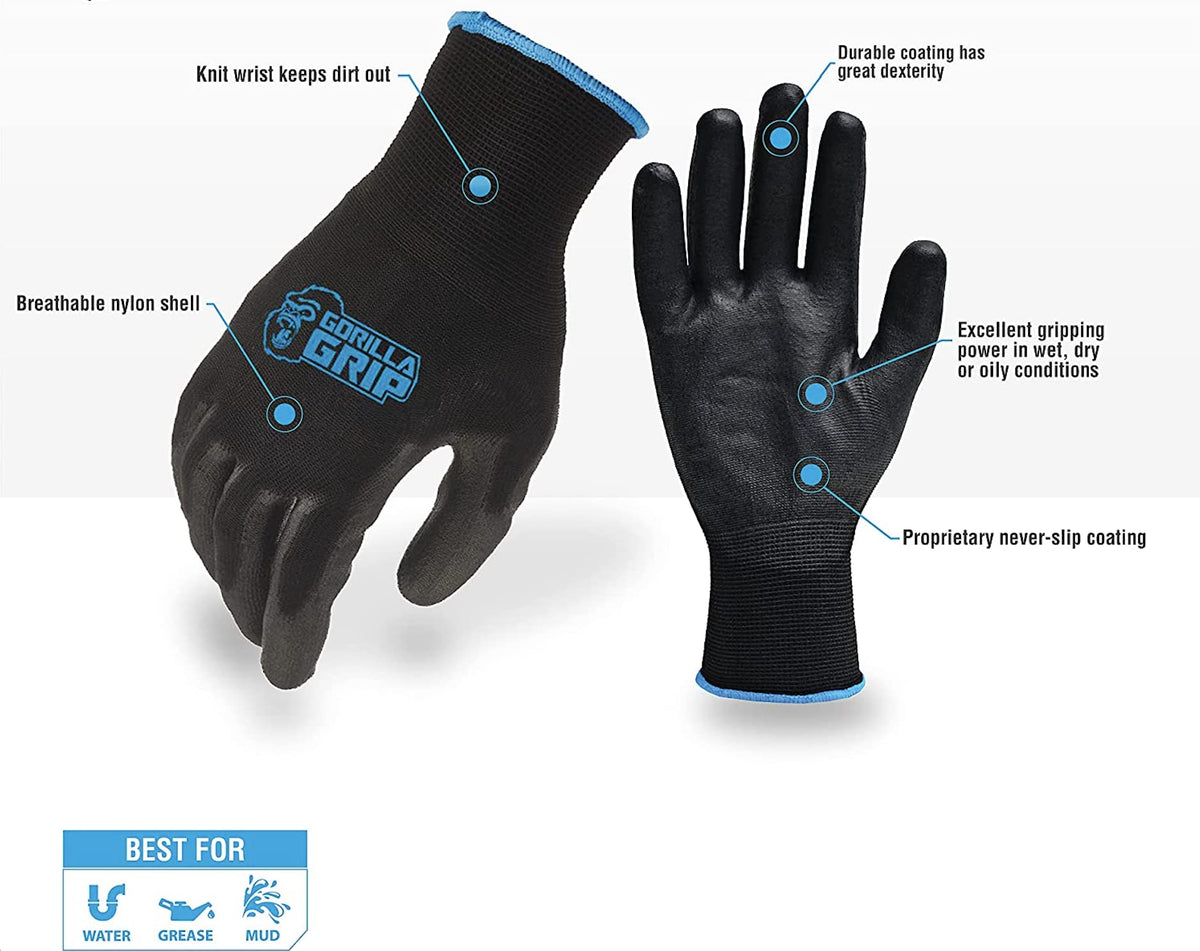 Heywood Gorilla Grip Gloves large pack close-up highlights dexterity.