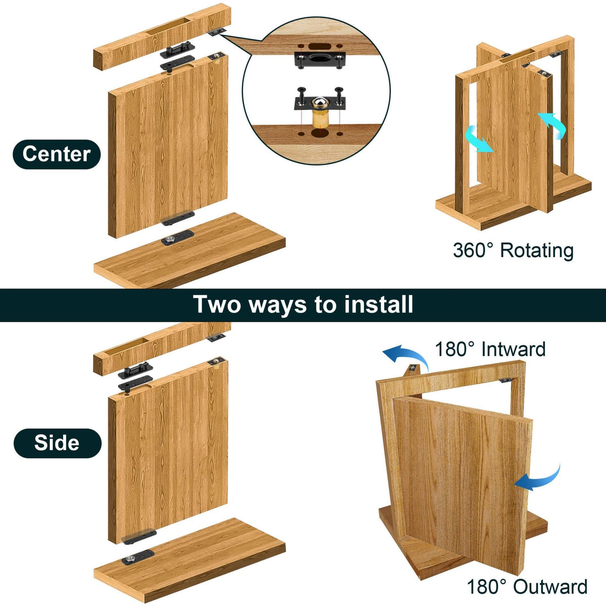 HFCENXIE installation kit includes screws and bits for quick setup.