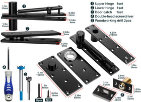 HFCENXIE 360-degree pivot hinge enables full door movement.
