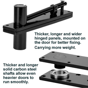 HFCENXIE wide compatibility for doors 60–300 mm thick and 60 mm hinge width.