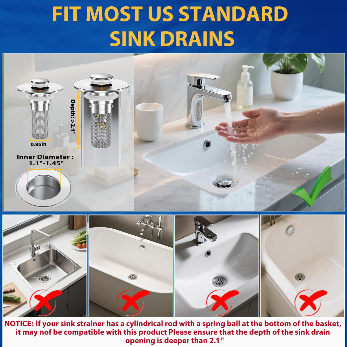 HFMZYWA drain hair catcher helps keep bathroom cleaner and tidier.