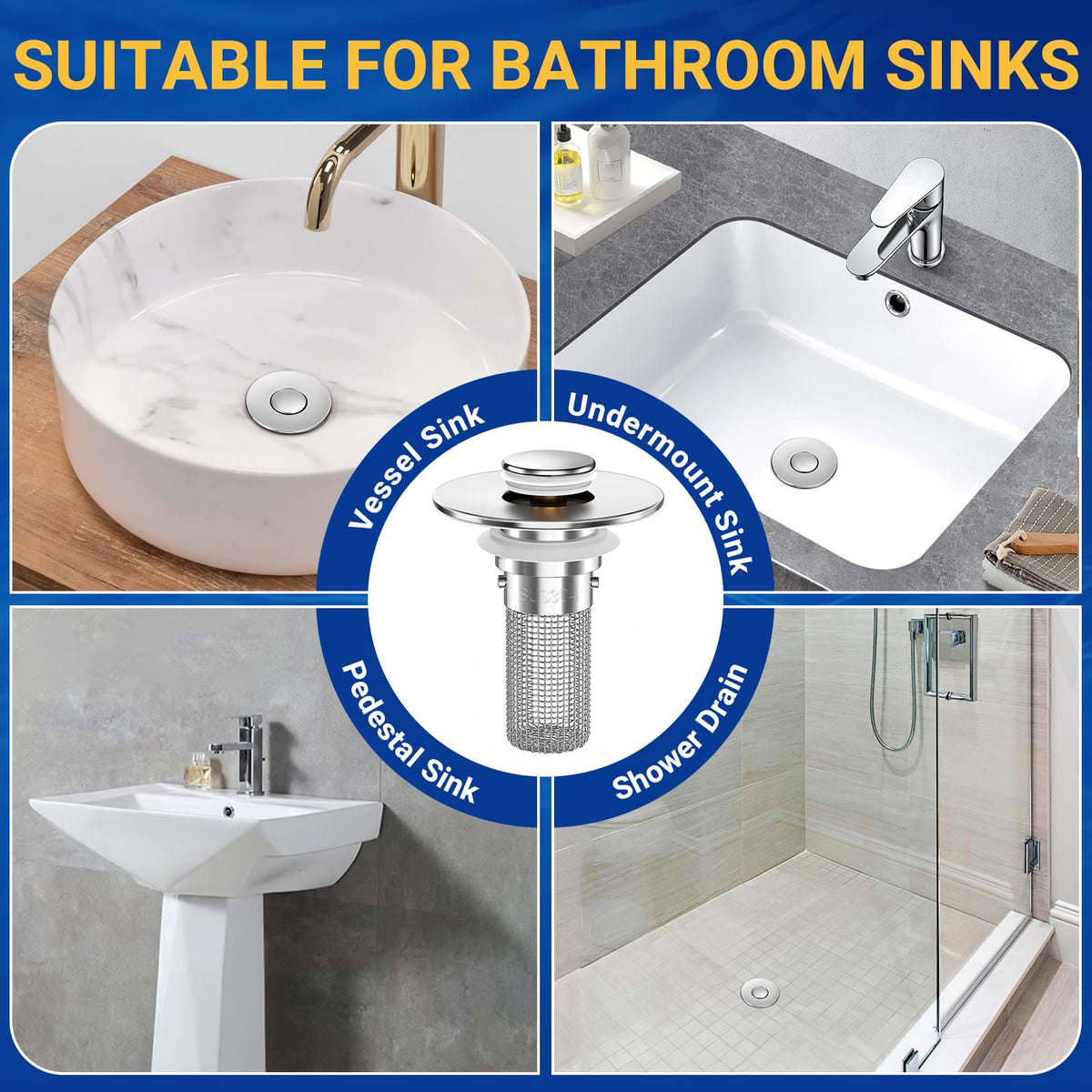 HFMZYWA hair and debris catcher protects drains from clogs.