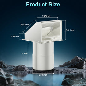 HG Power 6-Inch Hooded Wall Vent adjustable sleeve fits standard to thick walls.