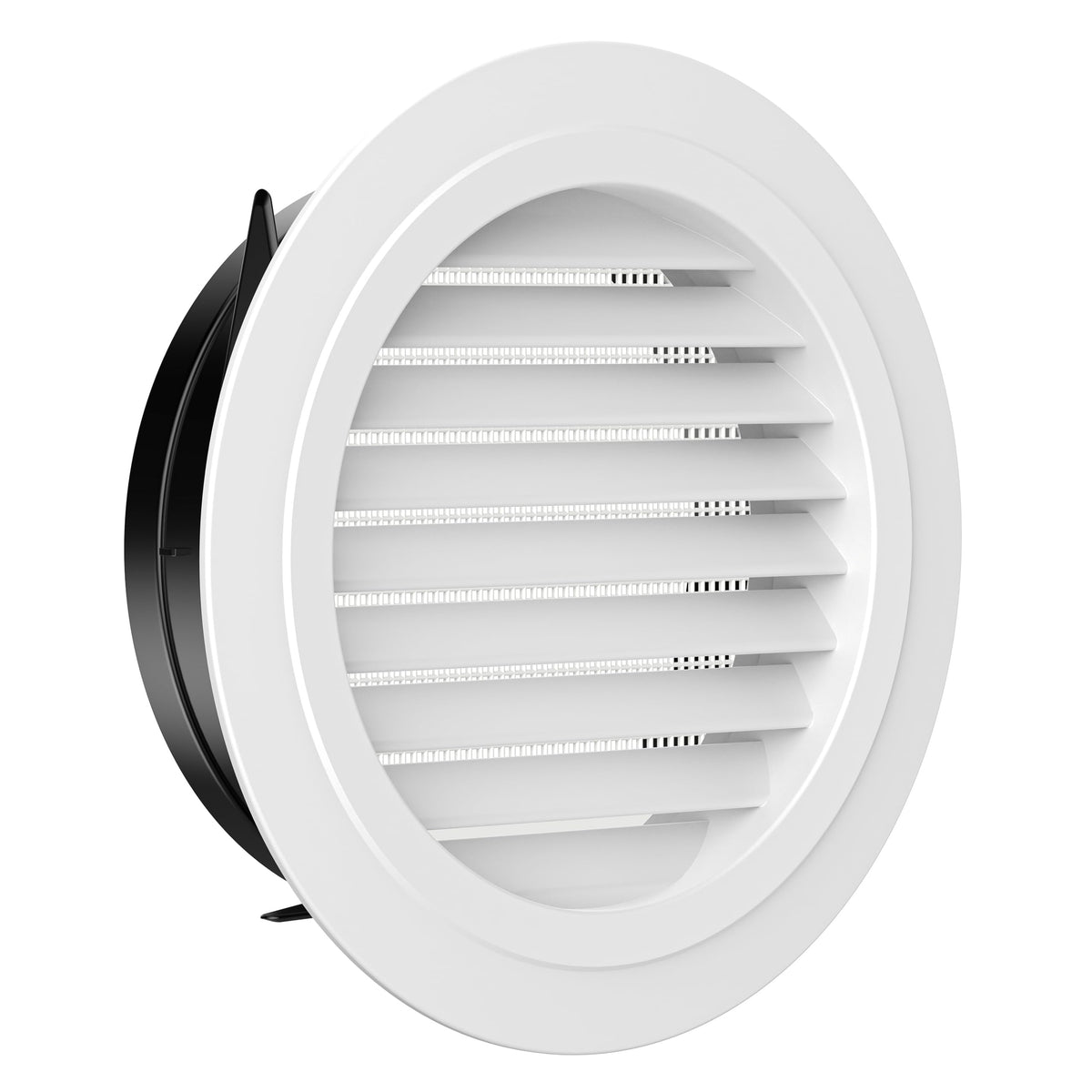HG Power 8-inch round soffit vent with built-in screen mesh for debris protection and airflow.