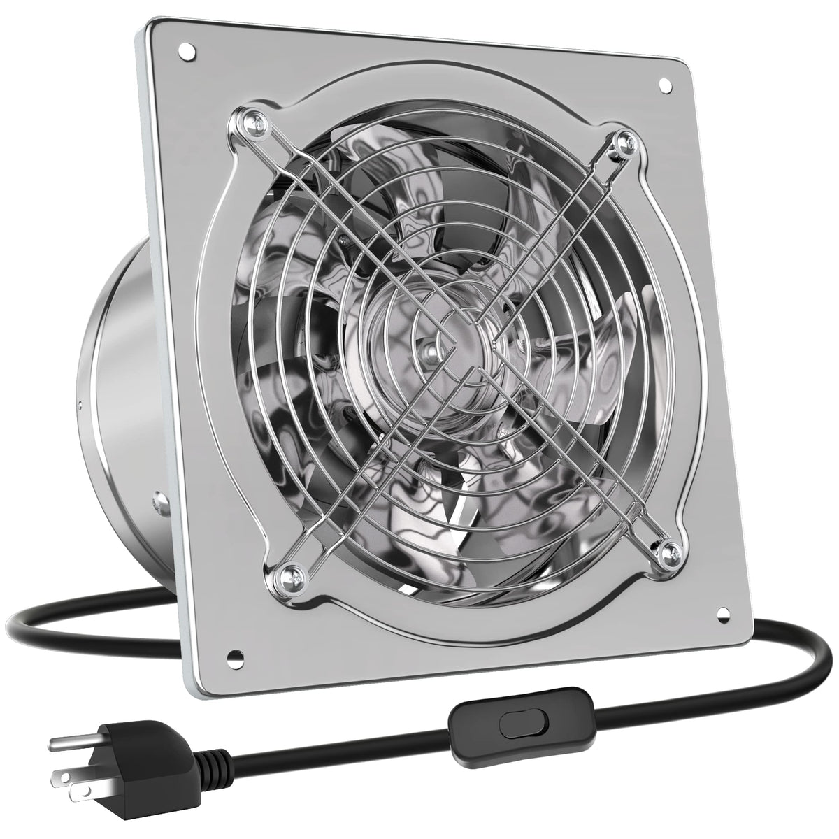 HG Power 8-Inch fan front view shows strong airflow for smoke and humidity removal