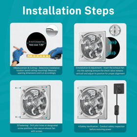 HG Power 8-Inch fan wall-mounted installation for space-saving ventilation