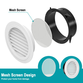 HG Power ABS round vent ceiling diffuser in white, durable and easy to clean.