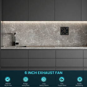 HG Power exhaust fan suitable for kitchen, attic, and garage ventilation.