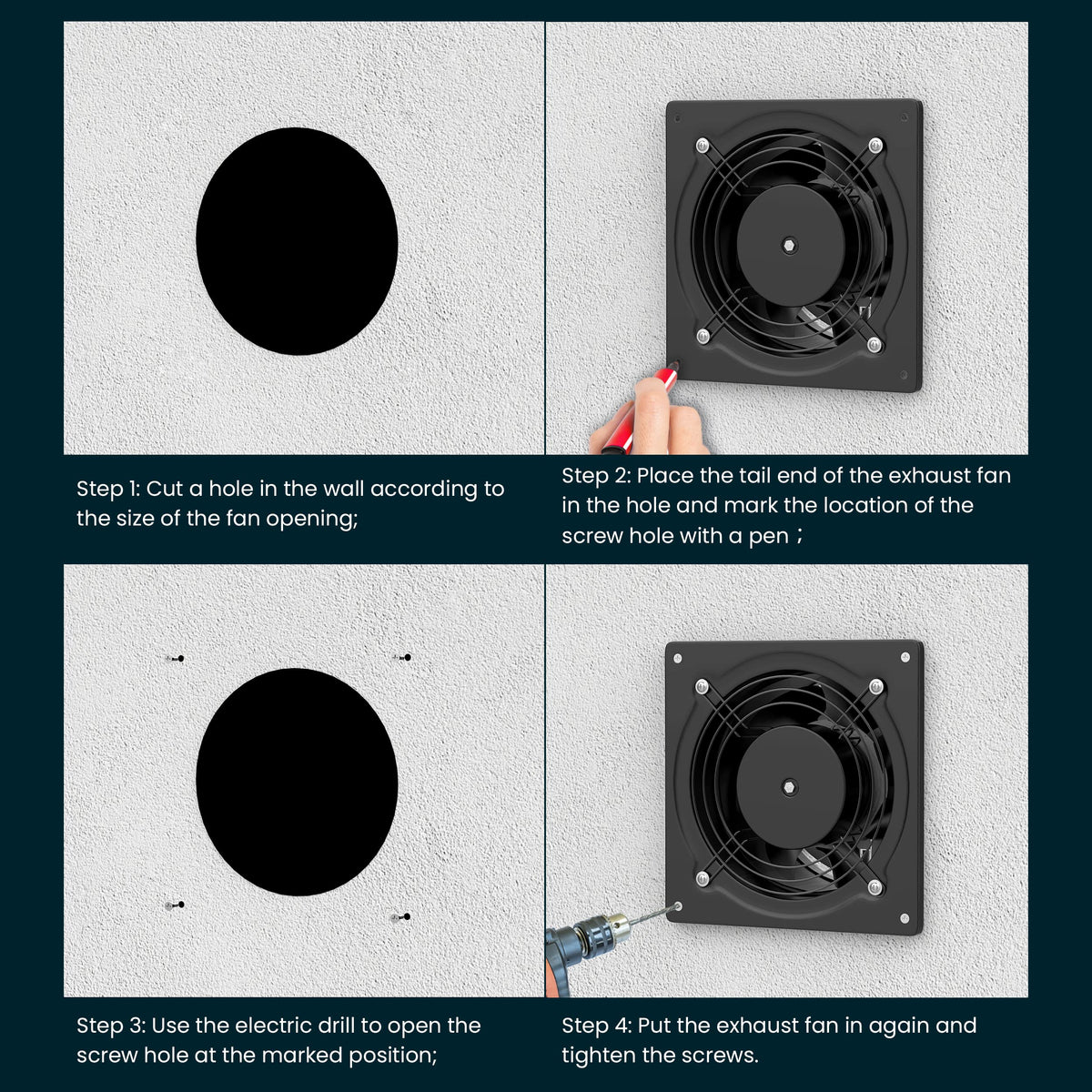 HG Power exhaust fan damper removal enables ceiling cleaning.