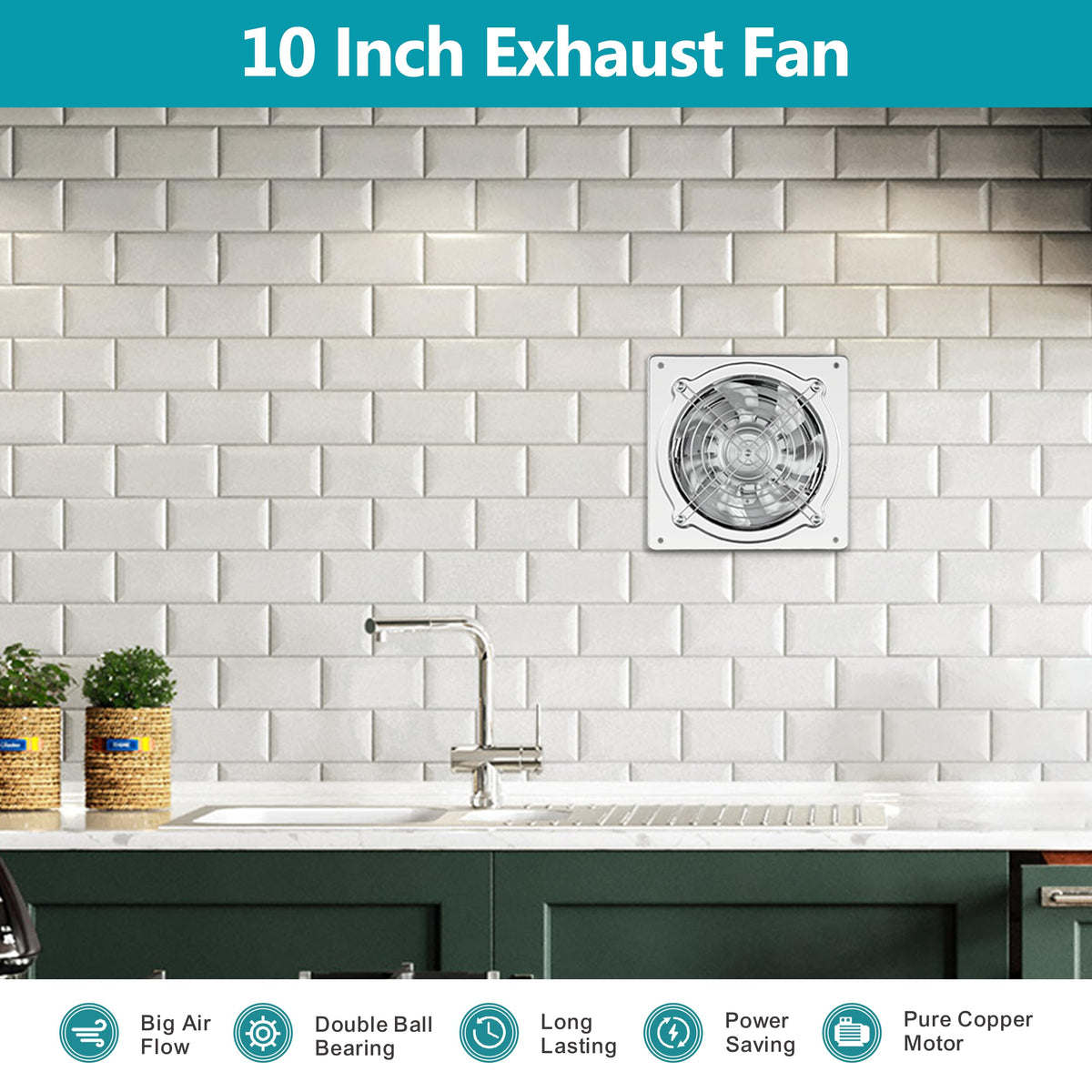 HG Power metal exhaust fan in a silver finish for versatile spaces.