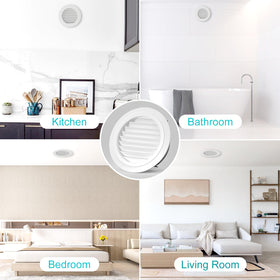 HG Power white round vent grille blends with interiors while improving ventilation.