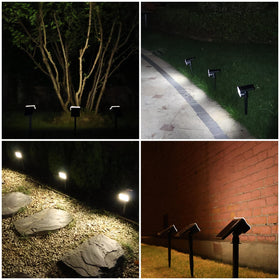 HGGH four-pack outdoor solar lights provide versatile coverage.