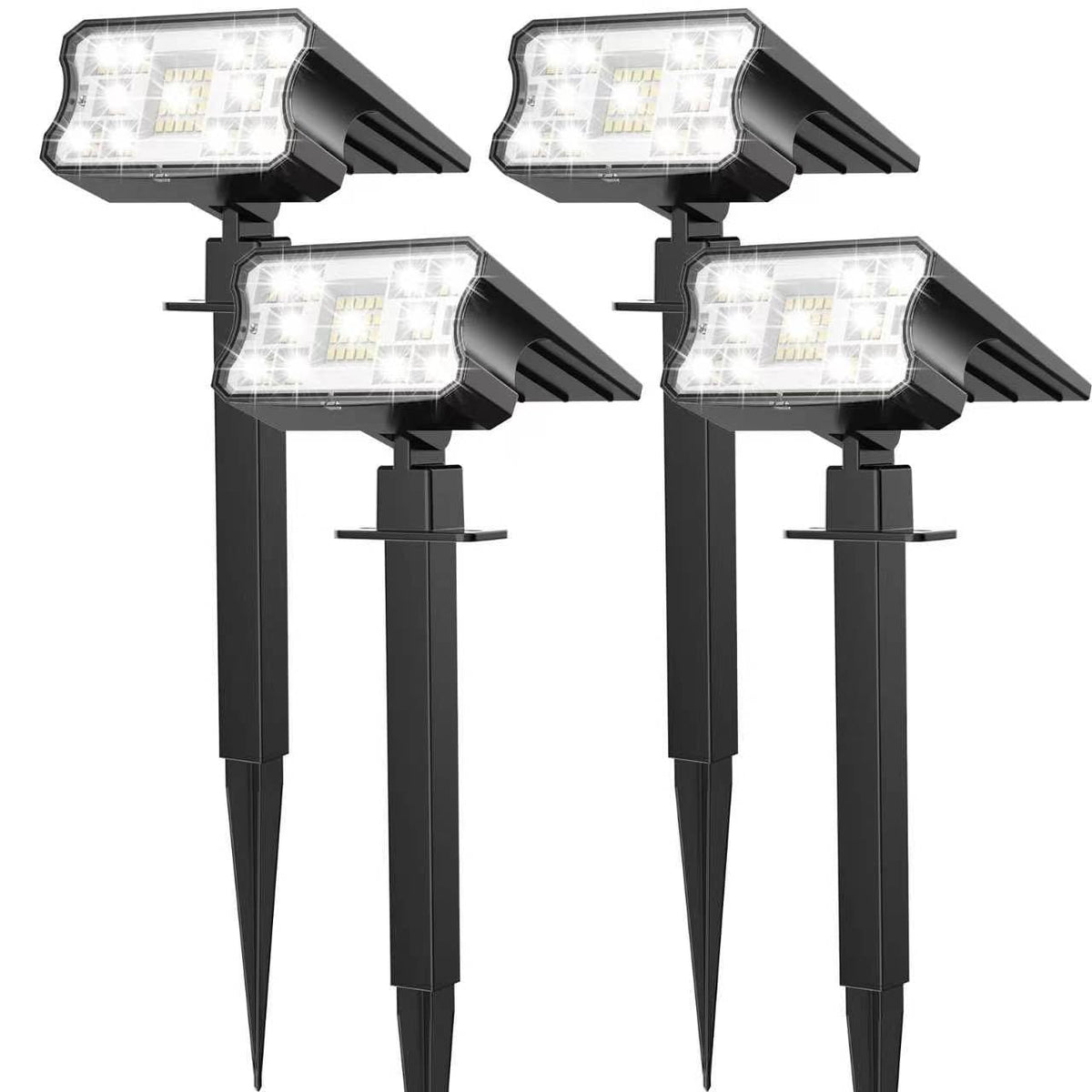 HGGH solar spotlight wall-mounted, IP67-rated for all-weather outdoor use.