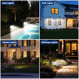 HGGH solar wall-mount option provides soft downward lighting.