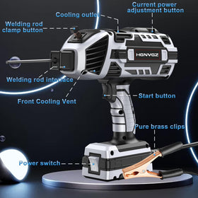 HGNVGZ portable welder kit shown in sturdy carrying case.