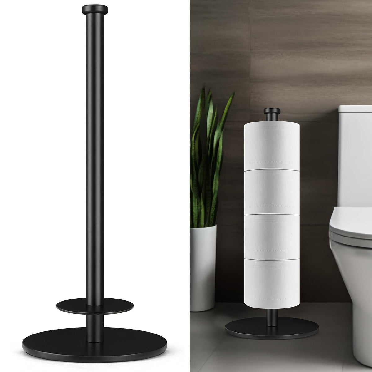 HHAOLUDUO toilet paper holder stand base showing stability and design